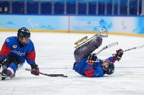 (SP)CHINA-BEIJING-WINTER PARALYMPICS-PARA ICE HOCKEY-GROUP A-KOR VS USA(CN)