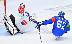 (SP)CHINA-BEIJING-WINTER PARALYMPICS-PARA ICE HOCKEY-GROUP B-SLOVAKIA VS ITALY