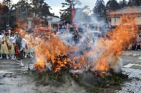 Fire festival at Japanese temple