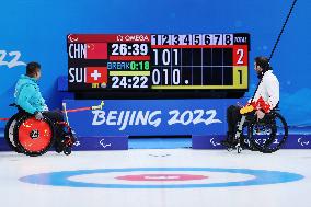 (SP)CHINA-BEIJING-WINTER-PARALYMPICS-WHEELCHAIR CURLING-ROUND ROBIN SESSION-SUI VS CHN(CN)