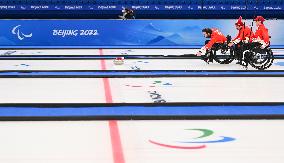 (SP)CHINA-BEIJING-WINTER PARALYMPICS-WHEELCHAIR CURLING-ROUND ROBIN SESSION-SUI VS LAT (CN)