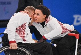(SP)CHINA-BEIJING-WINTER PARALYMPICS-WHEELCHAIR CURLING-ROUND ROBIN SESSION-SUI VS LAT (CN)