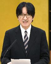 Japanese Crown Prince Fumihito at ceremony