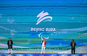 (SP)CHINA-BEIJING-WINTER PARALYMPICS-ALPINE SKIING-MEN'S SUPER COMBINED STANDING-AWARDING CEREMONY(CN)