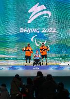 (SP)CHINA-BEIJING-WINTER PARALYMPICS-ALPINE SKIING-MEN'S SUPER COMBINED SITTING-AWARDING CEREMONY (CN)