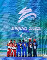 (SP)CHINA-BEIJING-WINTER PARALYMPICS-ALPINE SKIING-MEN'S SUPER COMBINED VISION IMPAIRED-AWARDING CEREMONY (CN)