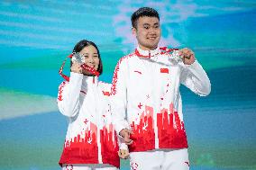 (SP)CHINA-BEIJING-WINTER PARALYMPICS-ALPINE SKIING-WOMEN'S SUPER COMBINED VISION IMPAIRED-AWARDING CEREMONY (CN)