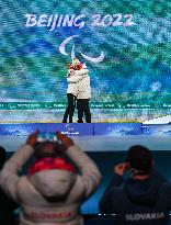 (SP)CHINA-BEIJING-WINTER PARALYMPICS-ALPINE SKIING-WOMEN'S SUPER COMBINED VISION IMPAIRED-AWARDING CEREMONY (CN)