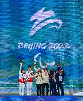 (SP)CHINA-BEIJING-WINTER PARALYMPICS-ALPINE SKIING-WOMEN'S SUPER COMBINED VISION IMPAIRED-AWARDING CEREMONY (CN)