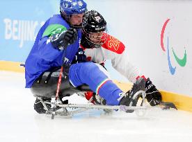 (SP)CHINA-BEIJING-WINTER PARALYMPICS-PARA ICE HOCKEY-GROUP B-CHN VS ITA (CN)