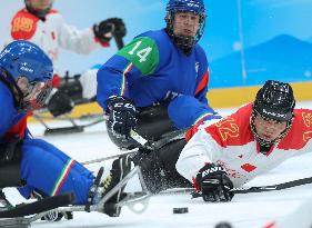 (SP)CHINA-BEIJING-WINTER PARALYMPICS-PARA ICE HOCKEY-GROUP B-CHN VS ITA (CN)