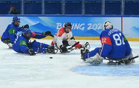 (SP)CHINA-BEIJING-WINTER PARALYMPICS-PARA ICE HOCKEY-GROUP B-CHN VS ITA (CN)