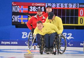 (SP)CHINA-BEIJING-WINTER PARALYMPICS-WHEELCHAIR CURLING-ROUND ROBIN SESSION-NOR VS SWE (CN)