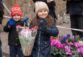 UKRAINE-LVIV-SITUATION-FLOWER STALL