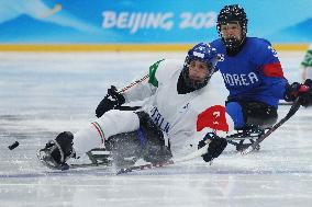 (SP)CHINA-BEIJING-WINTER PARALYMPICS-PARA ICE HOCKEY-QUALIFYING FINALS-KOR VS ITA (CN)