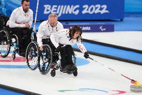 (SP)CHINA-BEIJING-WINTER PARALYMPICS-WHEELCHAIR CURLING-ROUND ROBIN SESSION-EST VS CAN(CN)