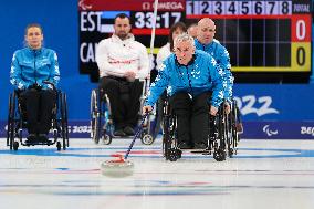 (SP)CHINA-BEIJING-WINTER PARALYMPICS-WHEELCHAIR CURLING-ROUND ROBIN SESSION-EST VS CAN(CN)