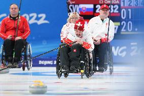 (SP)CHINA-BEIJING-WINTER PARALYMPICS-WHEELCHAIR CURLING-ROUND ROBIN SESSION-SVK VS SUI(CN)