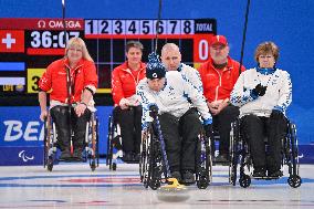 (SP)CHINA-BEIJING-WINTER PARALYMPICS-WHEELCHAIR CURLING-ROUND ROBIN SESSION-SUI VS EST (CN)
