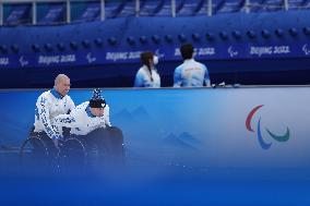 (SP)CHINA-BEIJING-WINTER PARALYMPICS-WHEELCHAIR CURLING-ROUND ROBIN SESSION-SUI VS EST (CN)