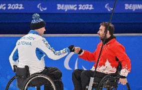 (SP)CHINA-BEIJING-WINTER PARALYMPICS-WHEELCHAIR CURLING-ROUND ROBIN SESSION-SUI VS EST (CN)