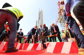 EGYPT-NEW ADMINISTRATIVE CAPITAL-CBD CONSTRUCTION-CRESCENT TOWER-TOPPING OUT