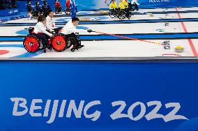 (SP)CHINA-BEIJING-WINTER PARALYMPICS-WHEELCHAIR CURLING-ROUND ROBIN SESSION-LAT VS CHN (CN)