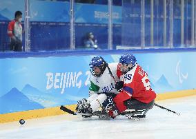 (SP)CHINA-BEIJING-WINTER PARALYMPICS-PARA ICE HOCKEY-CLASSIFICATION GAME 5-6-CZE VS ITA