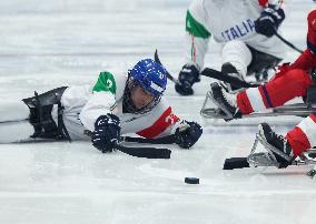 (SP)CHINA-BEIJING-WINTER PARALYMPICS-PARA ICE HOCKEY-CLASSIFICATION GAME 5-6-CZE VS ITA(CN)