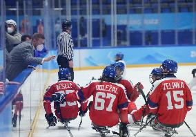 (SP)CHINA-BEIJING-WINTER PARALYMPICS-PARA ICE HOCKEY-CLASSIFICATION GAME 5-6-CZE VS ITA(CN)