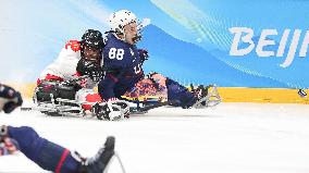 (SP)CHINA-BEIJING-WINTER PARALYMPICS-PARA ICE HOCKEY-SEMIFINALS-CHN VS USA