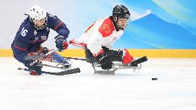 (SP)CHINA-BEIJING-WINTER PARALYMPICS-PARA ICE HOCKEY-SEMIFINALS-CHN VS USA