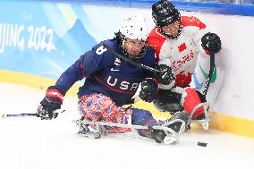 (SP)CHINA-BEIJING-WINTER PARALYMPICS-PARA ICE HOCKEY-SEMIFINALS-CHN VS USA