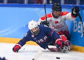 (SP)CHINA-BEIJING-WINTER PARALYMPICS-PARA ICE HOCKEY-SEMIFINALS-CHN VS USA(CN)