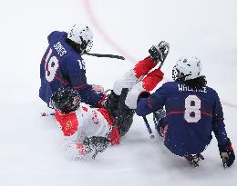 (SP)CHINA-BEIJING-WINTER PARALYMPICS-PARA ICE HOCKEY-SEMIFINALS-CHN VS USA(CN)