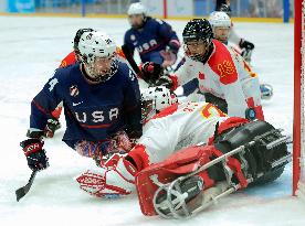 (SP)CHINA-BEIJING-WINTER PARALYMPICS-PARA ICE HOCKEY-SEMIFINALS-CHN VS USA(CN)