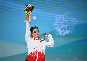 (SP)CHINA-BEIJING-WINTER PARALYMPICS-PARA ALPINE SKIING-WOMEN'S SLALOM SITTING-VICTORY CEREMONY(CN)