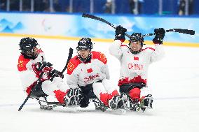 (SP)CHINA-BEIJING-WINTER PARALYMPICS-PARA ICE HOCKEY-BRONZE MEDAL GAME-CHN VS KOR(CN)