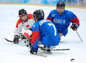 (SP)CHINA-BEIJING-WINTER PARALYMPICS-PARA ICE HOCKEY-BRONZE MEDAL GAME-CHN VS KOR(CN)