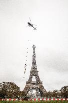 FRANCE-PARIS-EIFFEL TOWER-ANTENNA-INSTALLATION