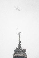 FRANCE-PARIS-EIFFEL TOWER-ANTENNA-INSTALLATION