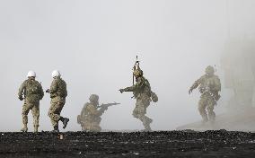 GSDF amphibious unit, U.S. Marines conduct drill near Mt. Fuji