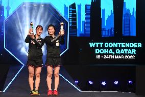 (SP)DOHA-QATAR-TABLE TENNIS-WTT CONTENDER 2022-WOMEN'S DOUBLES