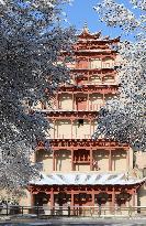 CHINA-GANSU-DUNHUANG-MOGAO GROTTOES-SNOW(CN)