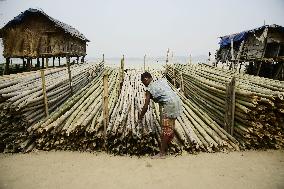 INDIA-ASSAM-GUWAHATI-BAMBOO MARKET