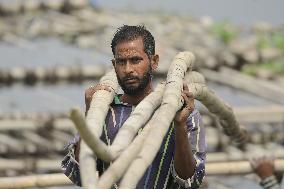 INDIA-ASSAM-GUWAHATI-BAMBOO MARKET