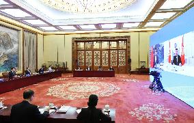 CHINA-BEIJING-LI ZHANSHU-KYRGYZ PARLIAMENT SPEAKER-TALKS (CN)