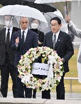 Japan PM Kishida, U.S. envoy Emanuel in Hiroshima