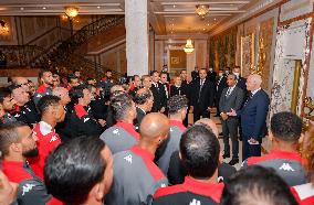 (SP)TUNISIA-TUNIS-PRESIDENT-FOOTBALL TEAM-MEETING