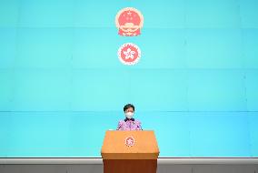 CHINA-HONG KONG-CARRIE LAM-PRESS CONFERENCE (CN)